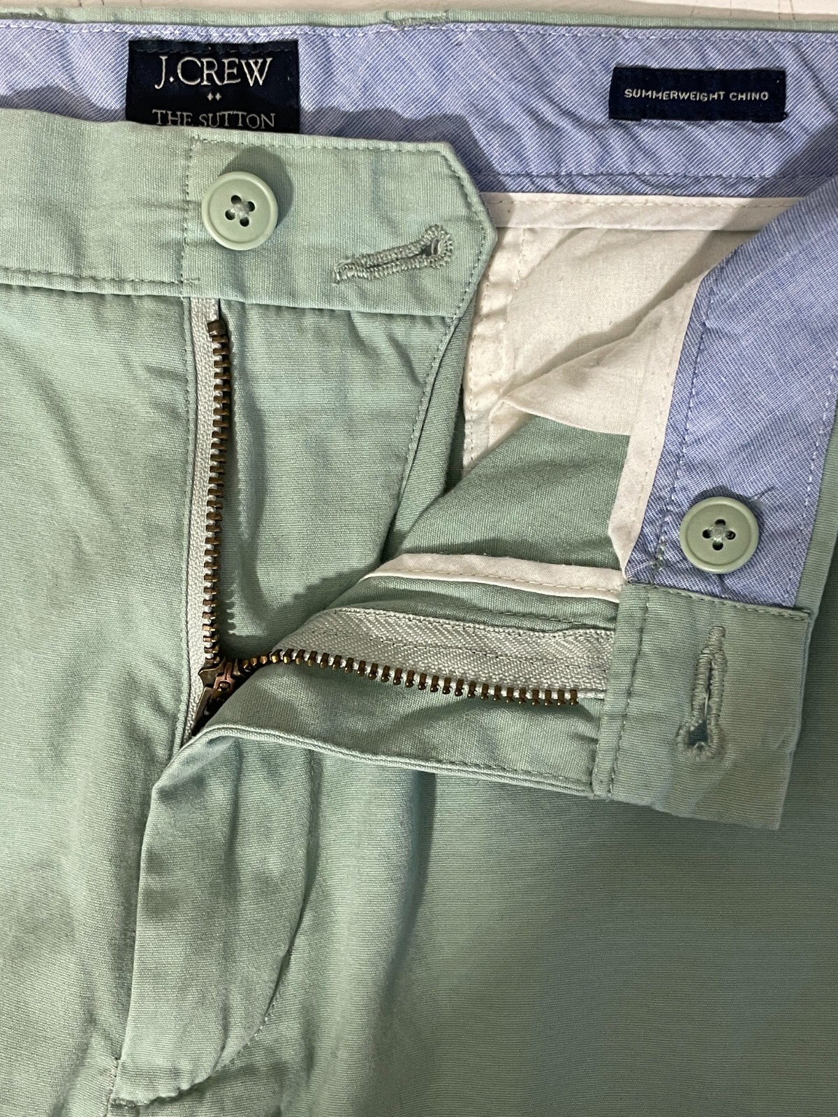 J Crew Pants Mens 36 Green The Sutton Preppy Summer Weight Work Comfort 36×28