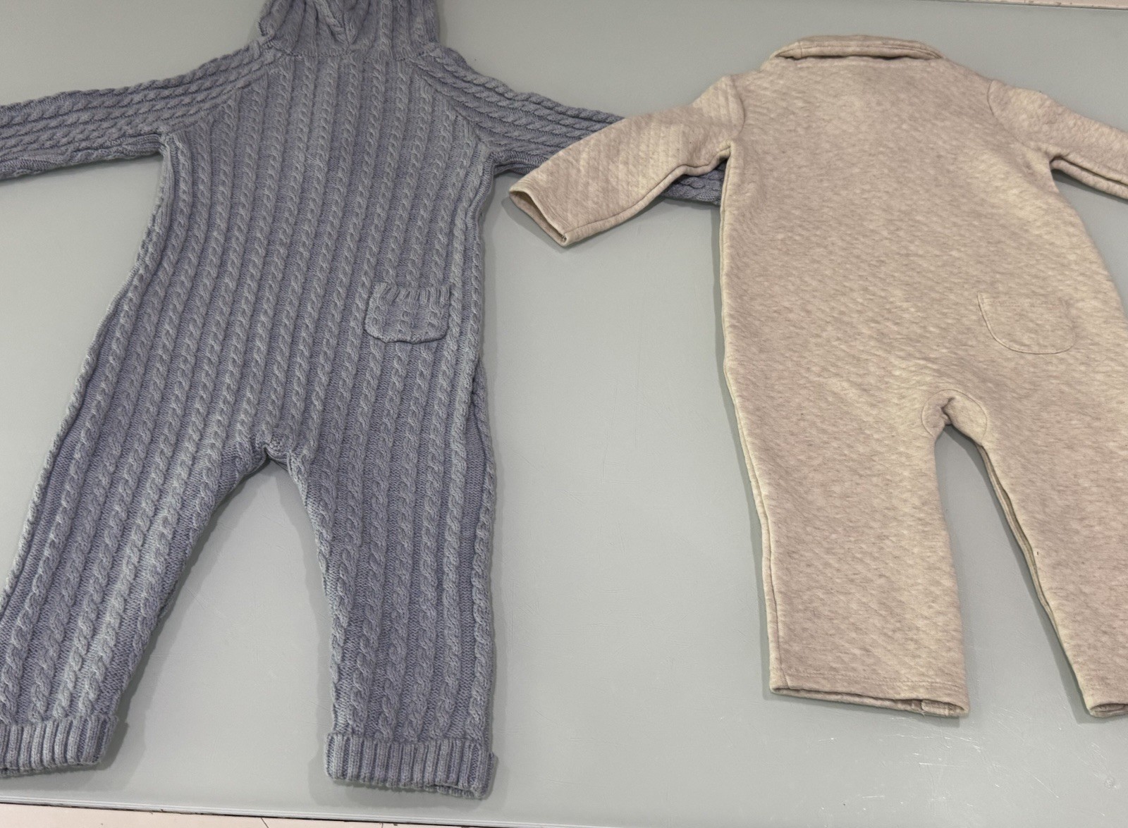 JANIE AND JACK Snow Cub Tan Cable Knit 14 PCS Set & Romper Size 12-18 Month