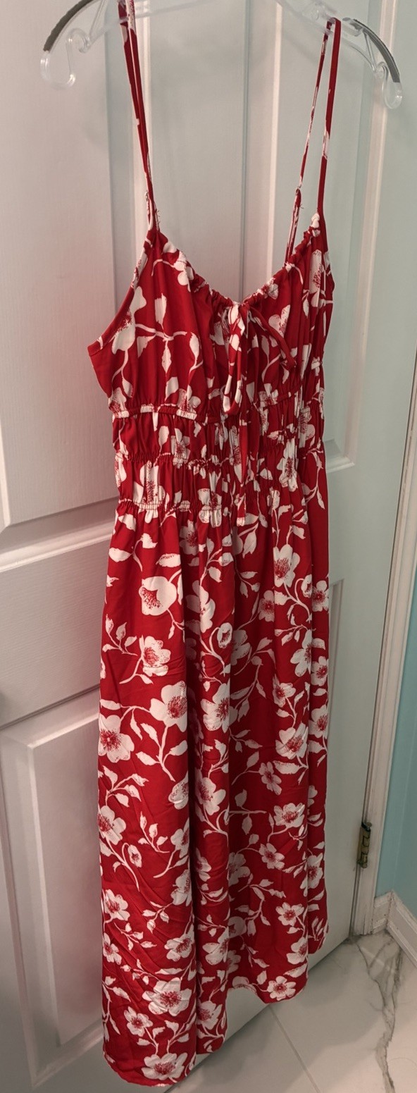 NWT Hesperus Women’s Red Floral Sun Dress Size M