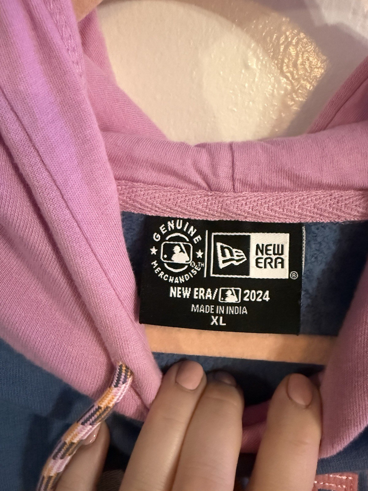 New Era Mariners Graphic Logo Pullover Hoodie Blue Orange Pink Drawstring XL