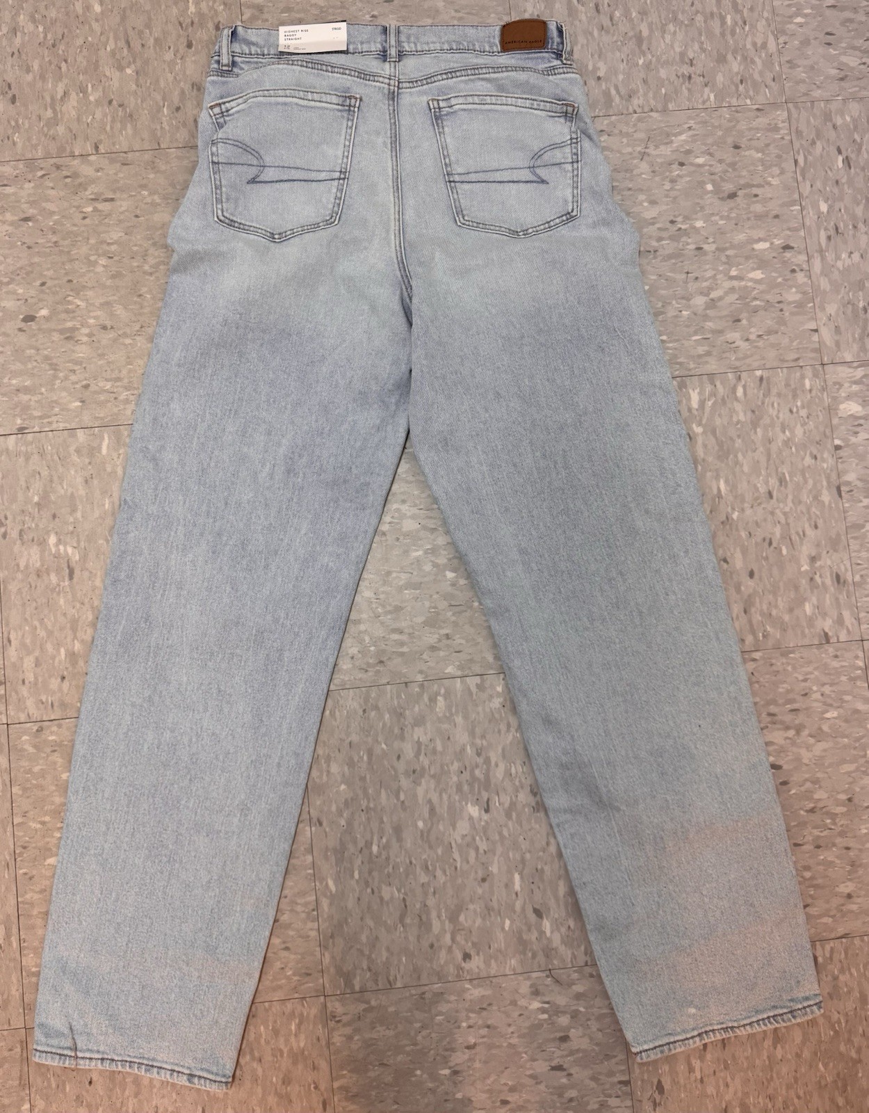 American Eagle Strigid Jeans Blue Indigo Water Highest Rise Baggy Straight 12L