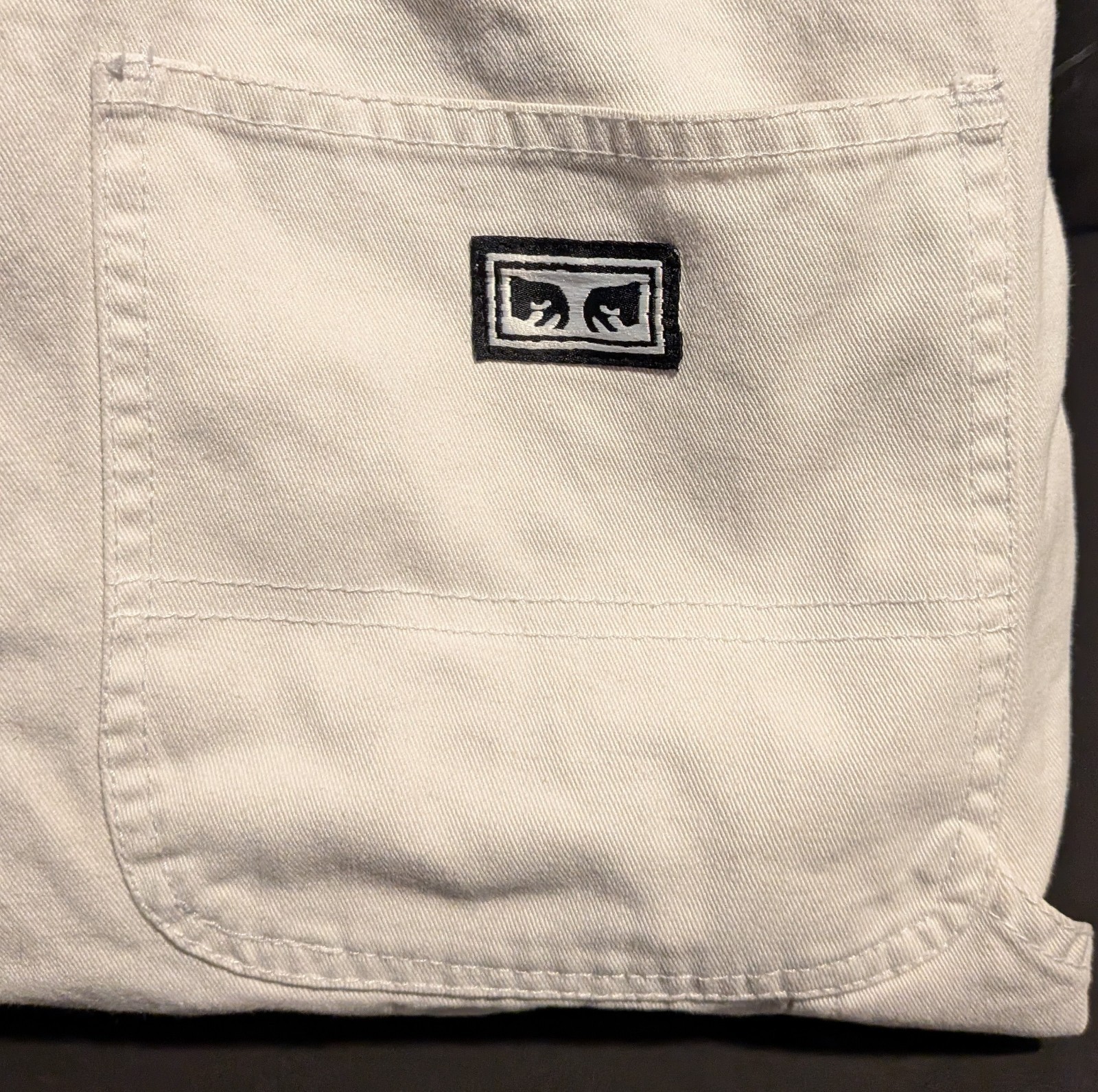 Obey Mens Hardwork Carpenter Bull Denim Pants w/ Graphic Print Size 32(17″)x27.5