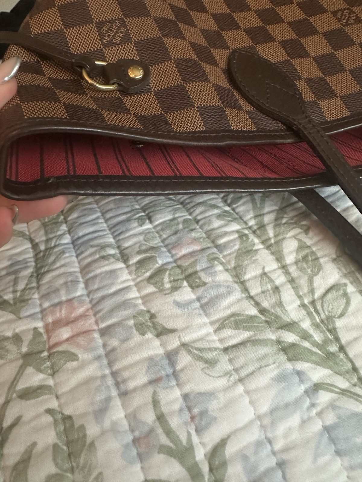 Authentic Louis Vuitton Neverfull Mm Damier Ebene Tote Shoulder Bag Beautiful!
