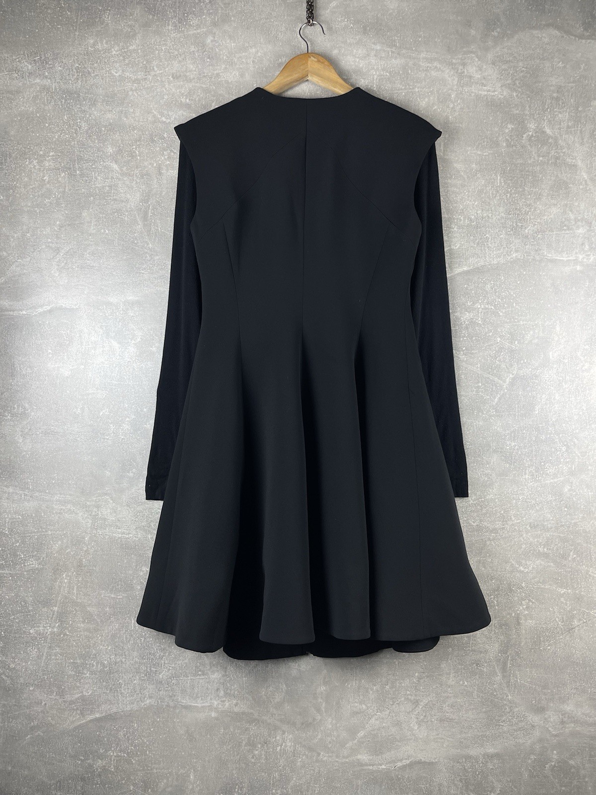 Gareth Pugh FW14 Archives Avant Grde Sculptural Zip Front Black Dress IT 44 ( L)