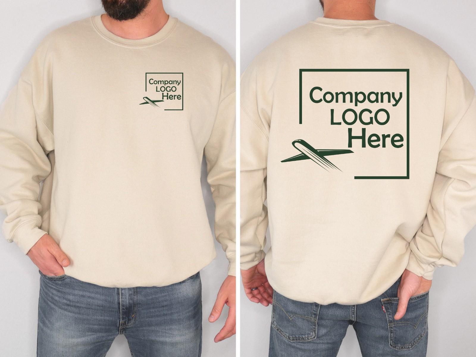 Custom Sweatshirt upload your logo personalized graphic tee business team