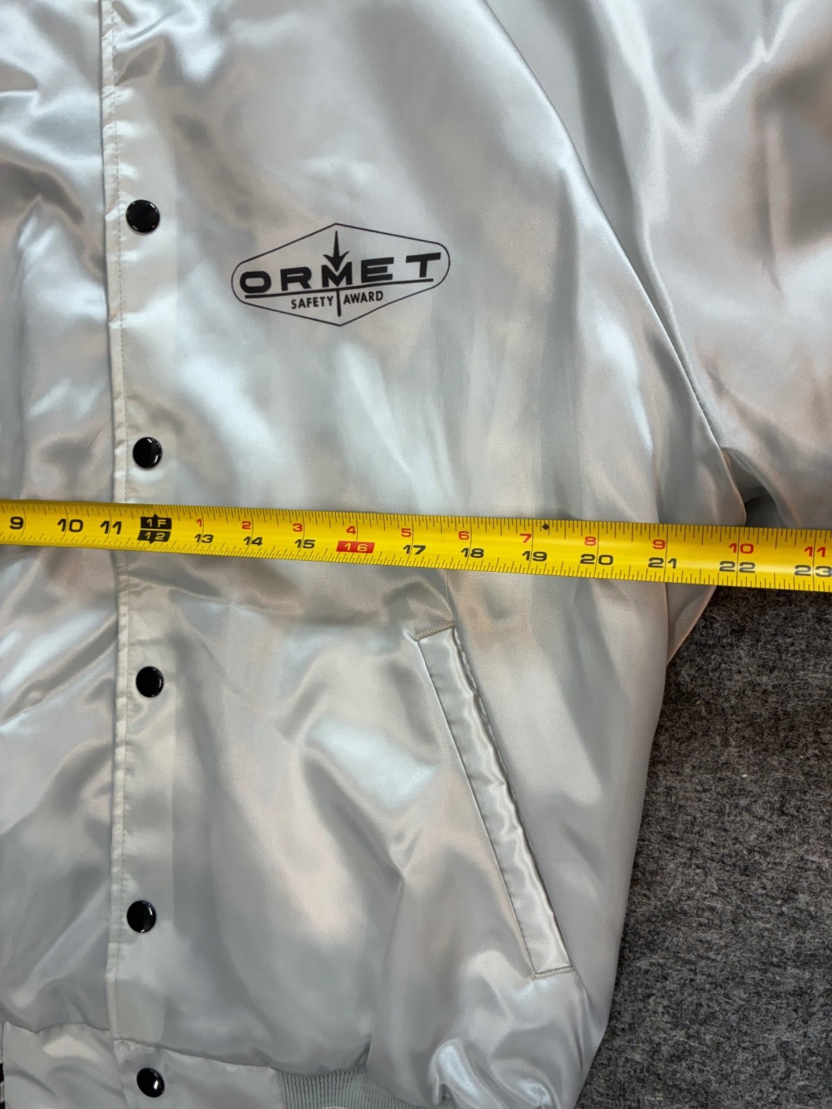 Vintage Sports Master Ormet Safety Award Satin Bomber Jacket Large