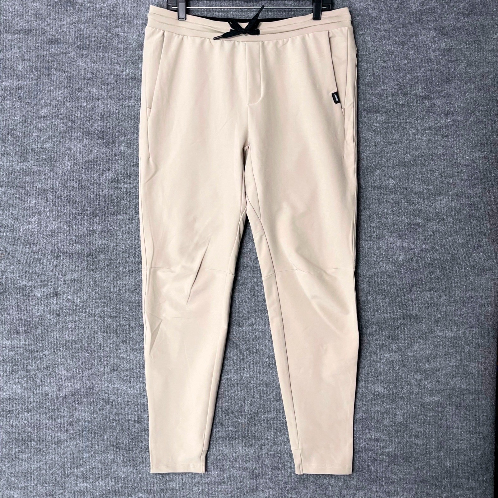 UNRL Apex Pants Mens Large Tan Performance Joggers Stretch Tapered Fit Golf