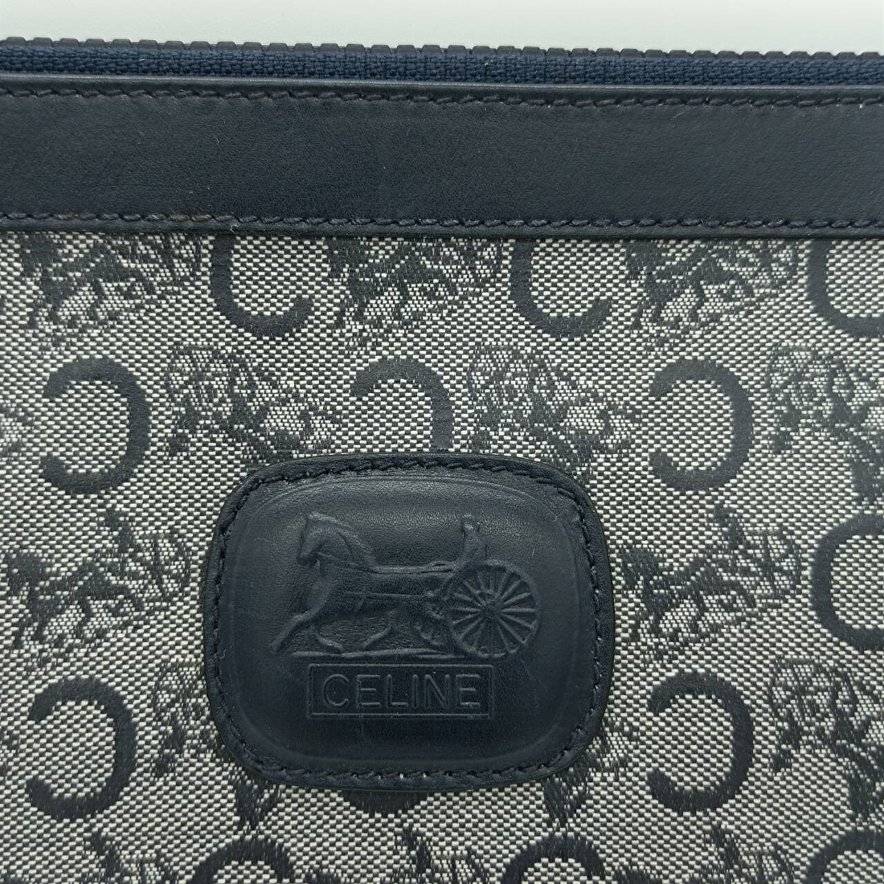 CELINE Clutch bag Hand Bag C Macadam Purse PVC W9in×H6.3in Rank AB