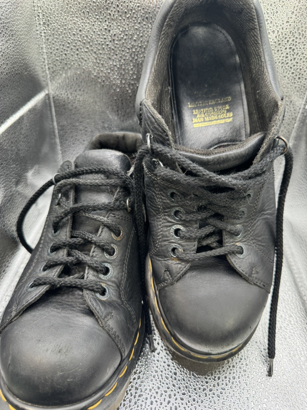 Vintage Dr. Martens Mens 8312 Black Leather Grizzly Chunky Oxford size UK 8/US 9