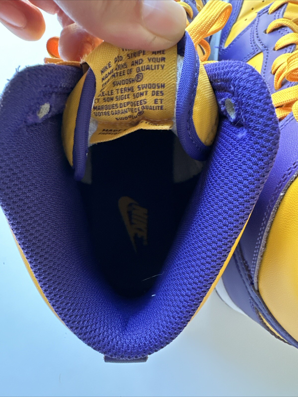 Nike Dunk High Lakers Mens Size 10 DD1399500 Purple Yellow Basketball Shoes