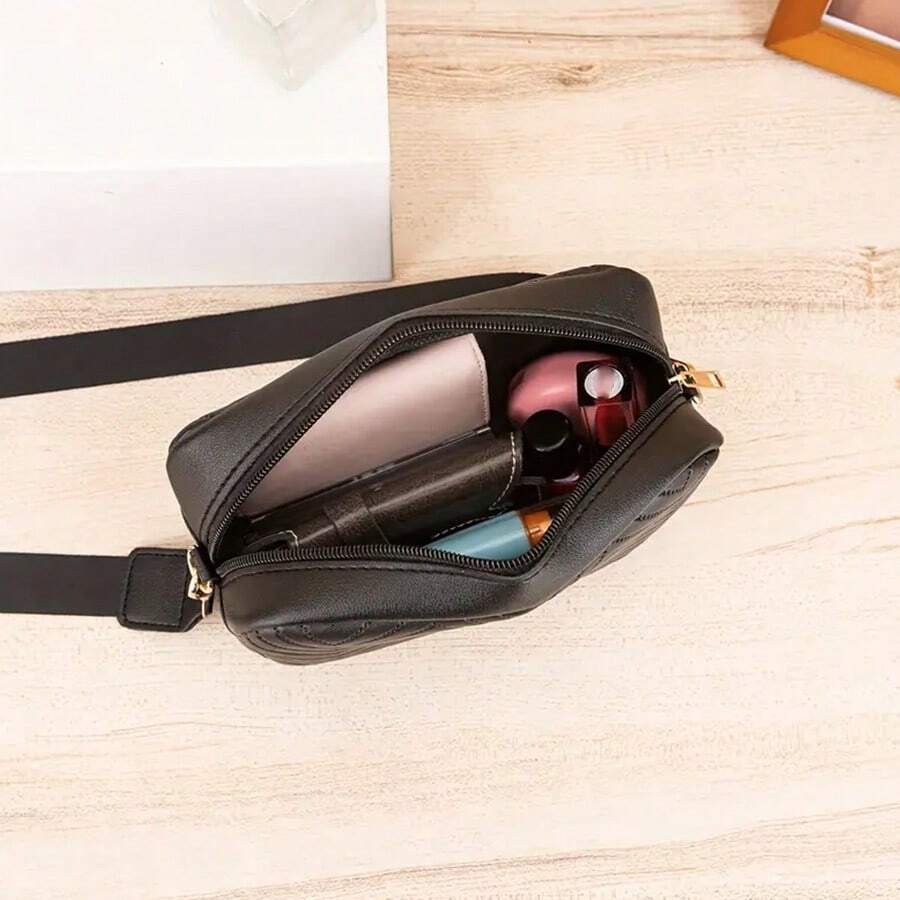 Mini Quilted Crossbody Shoulder Bag Geometric Square Purse Fits Phone