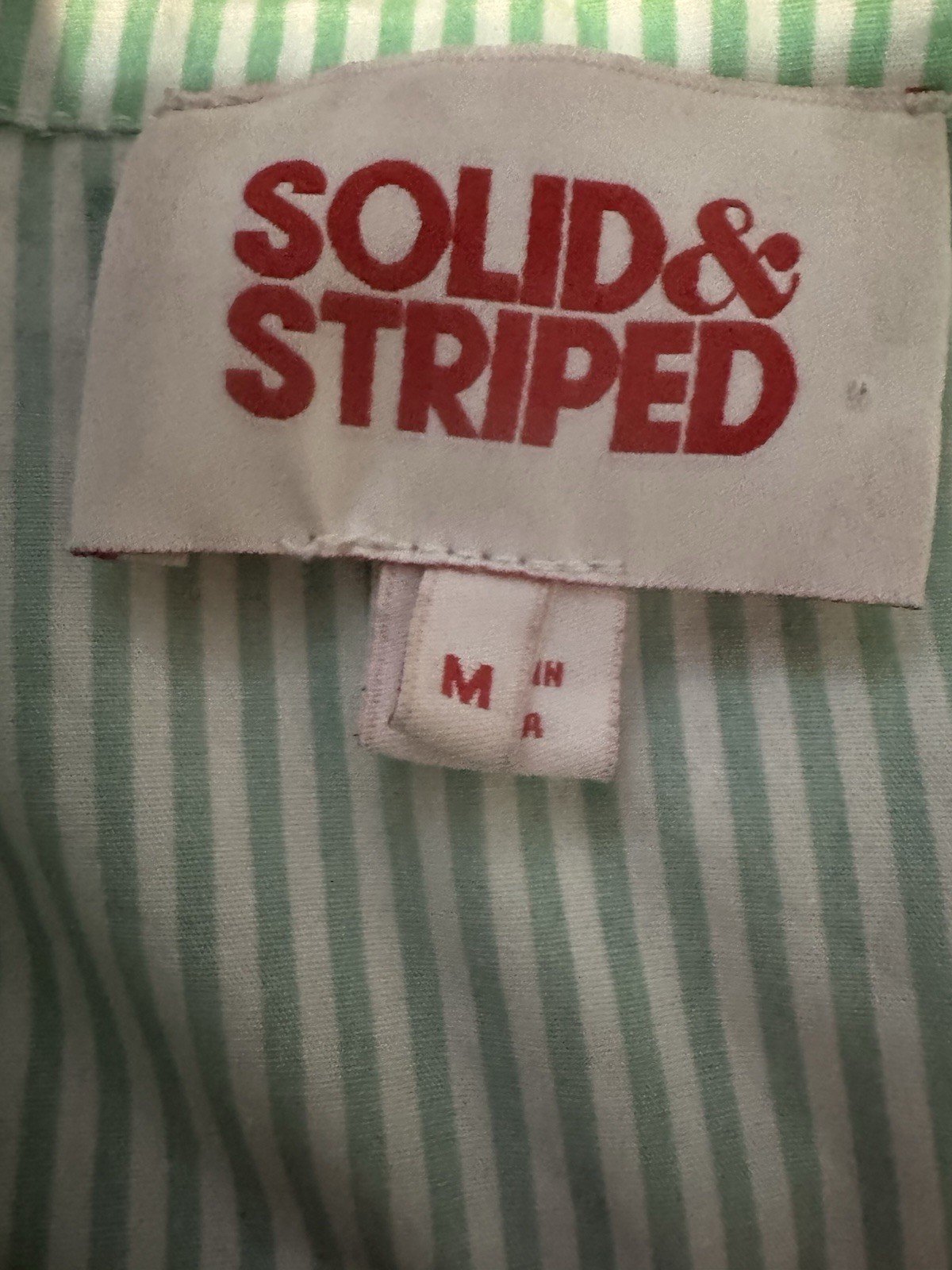 Solid And Striped Oxford Tunic Purple And Green Size Medium
