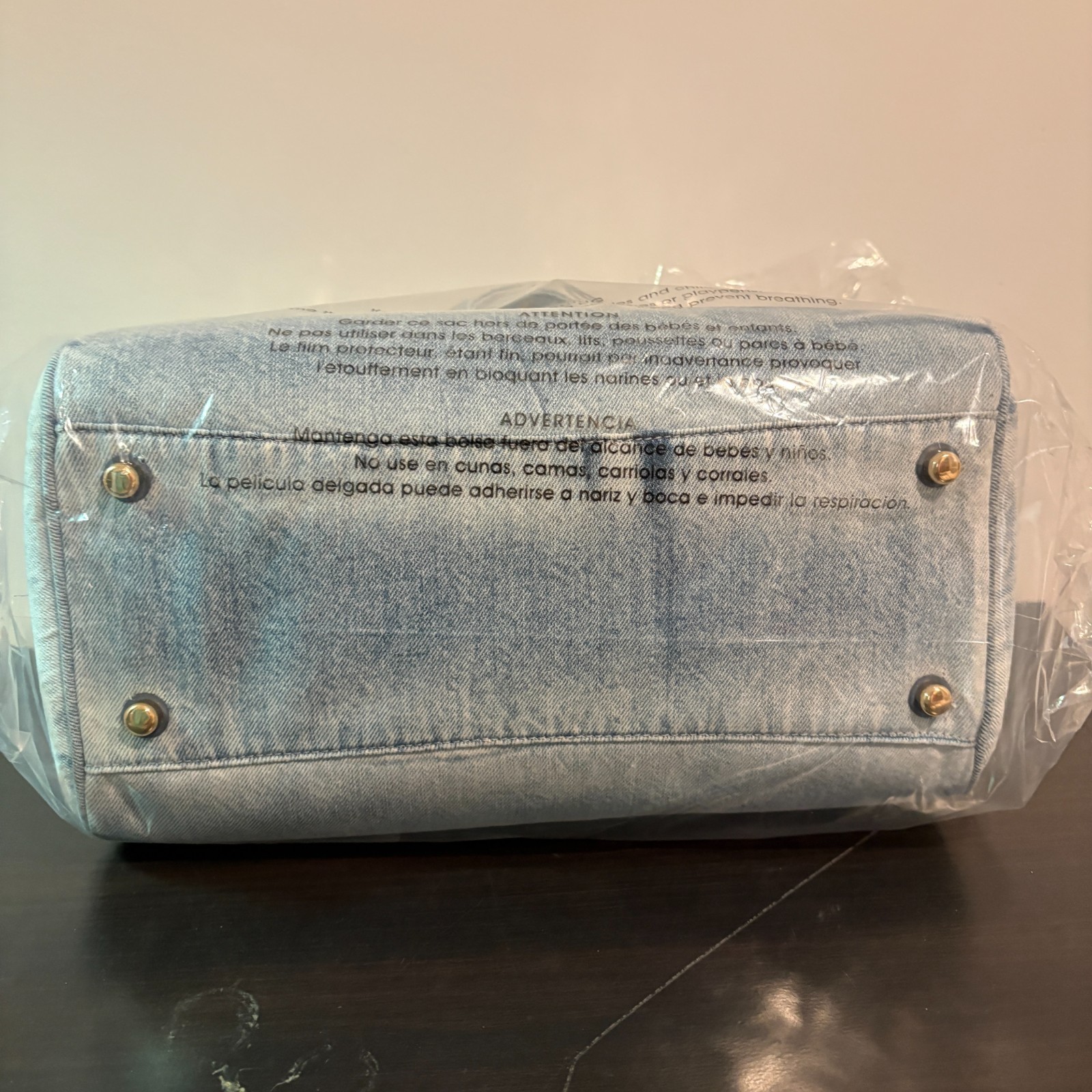 NWT Coach Rowan Large Satchel Bag In Loved Denim With Charms CDY75 Authentic