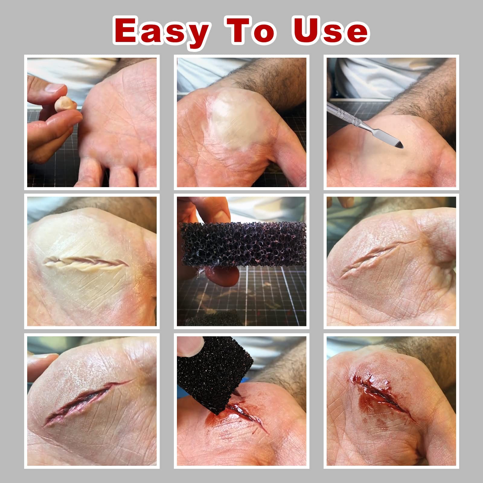 Fake Blood Scar Wax1.76OzSFX Makeup Kit, Fake Wound Modeling Scar Wax for Hal…