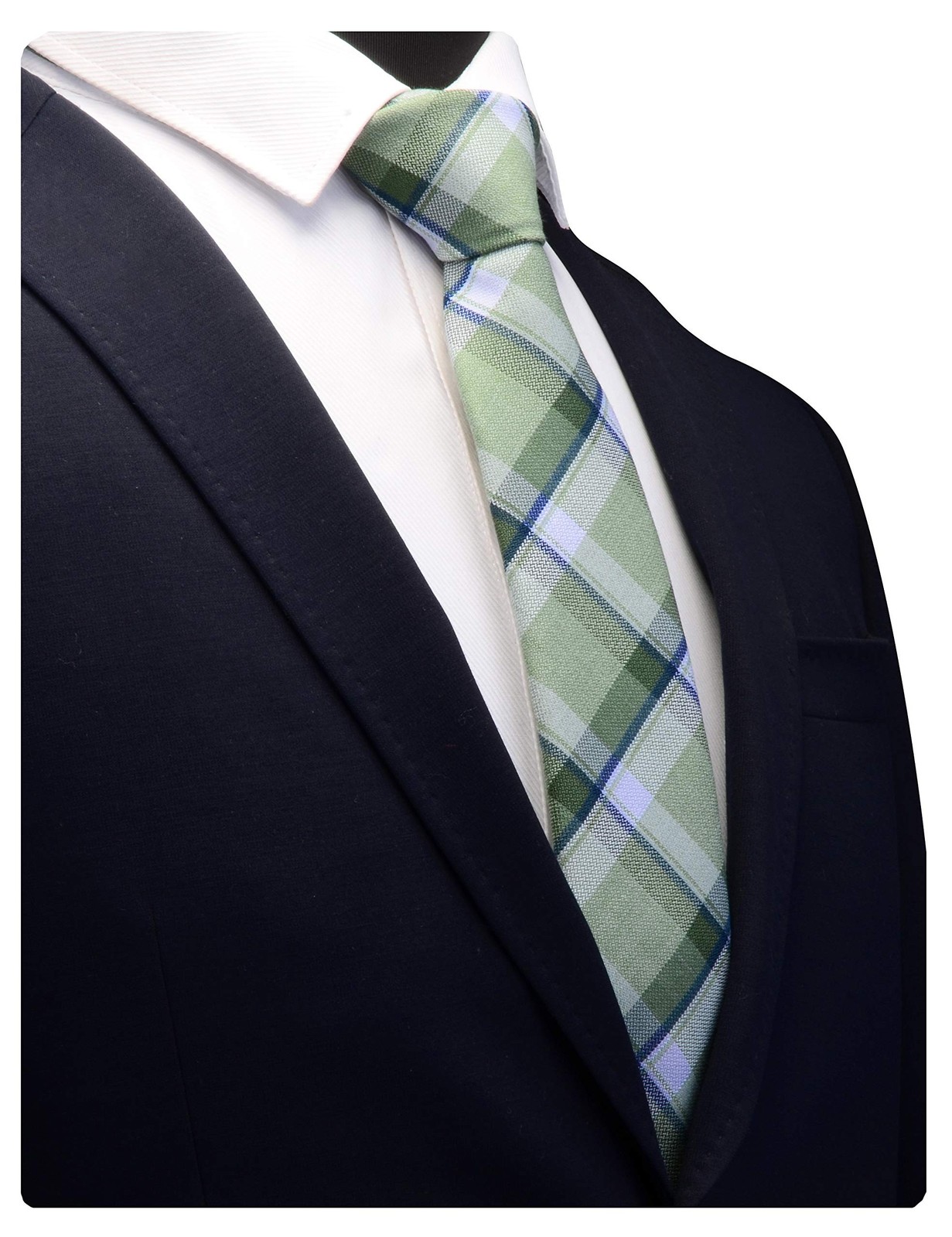 GUSLESON 2.8″（7cm） Plaid/Striped Necktie Tartan Woven TR Material
