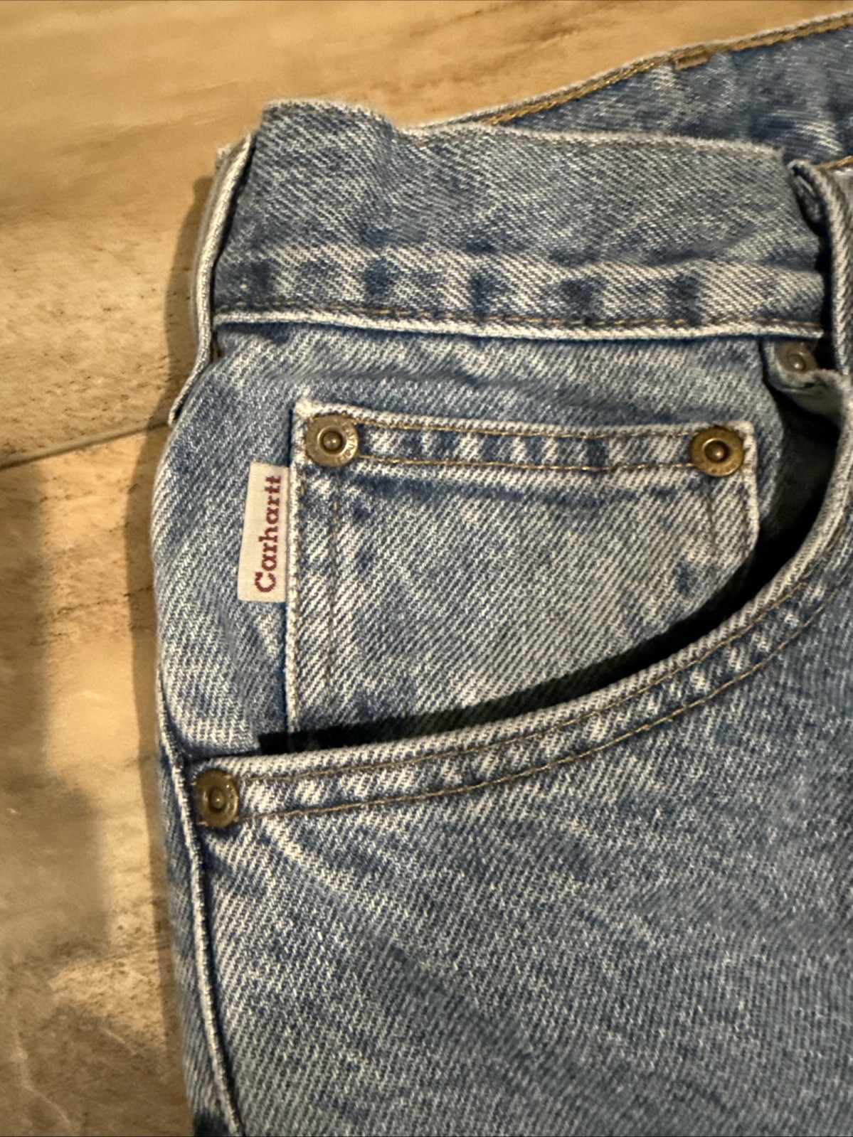 Carhartt Jeans Mens 36×30 Blue Medium Wash Carpenter Dungaree Fit Workwear
