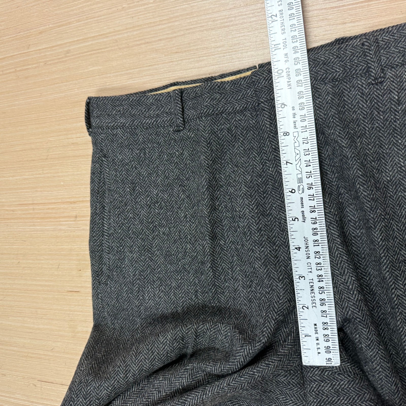 Vintage 60s 50s Tweed Wool Pants Slacks Conmar Zip Herringbone 29×28 mens atomic