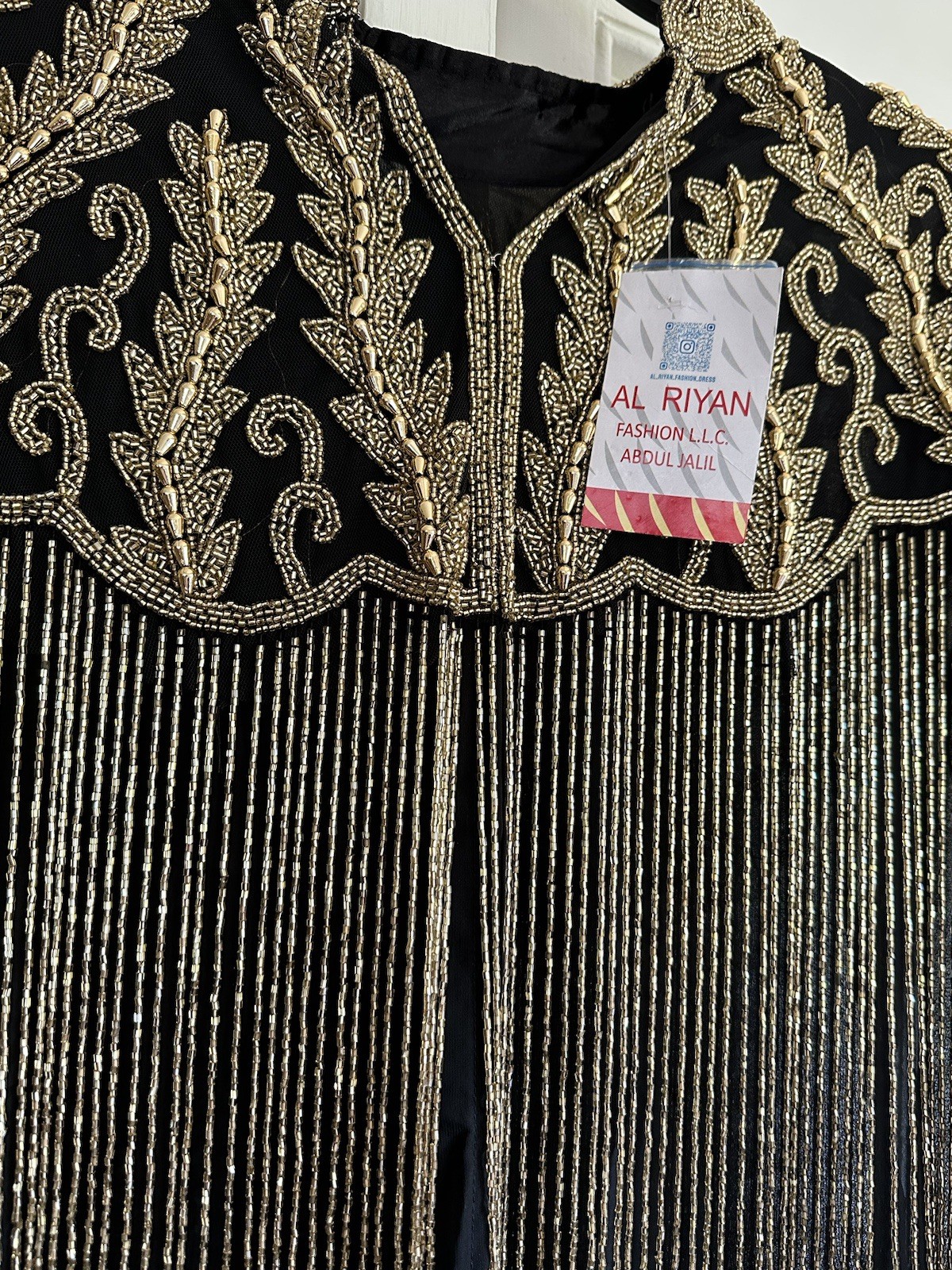 BRAND NEW Never Worn Dubai Modest Beaded Tasseled & Hanging Charms Black & Gold
