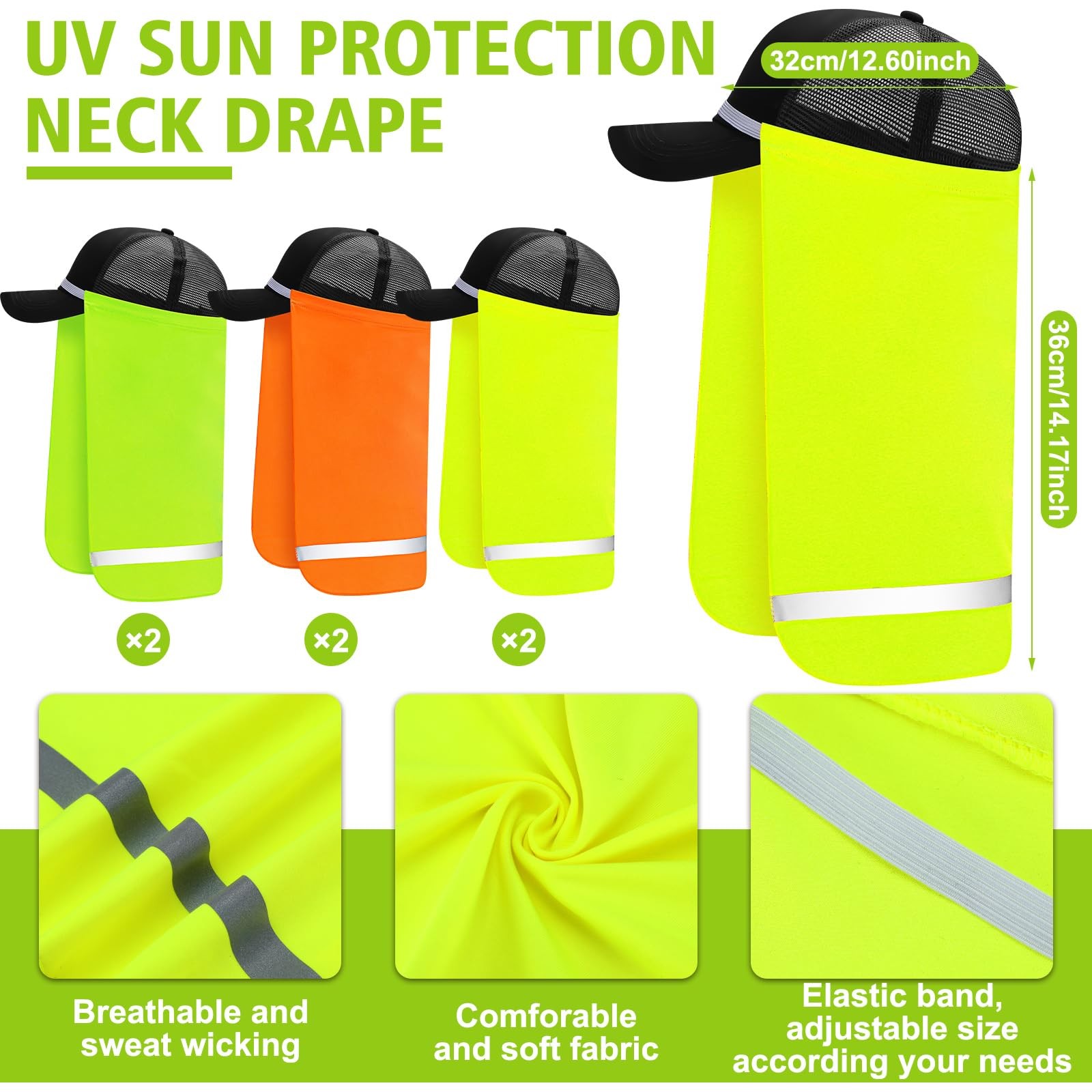 6 Pcs UV Neck Sun Protection Neck Drape Covers for Men Women Sun Shade Coolin…