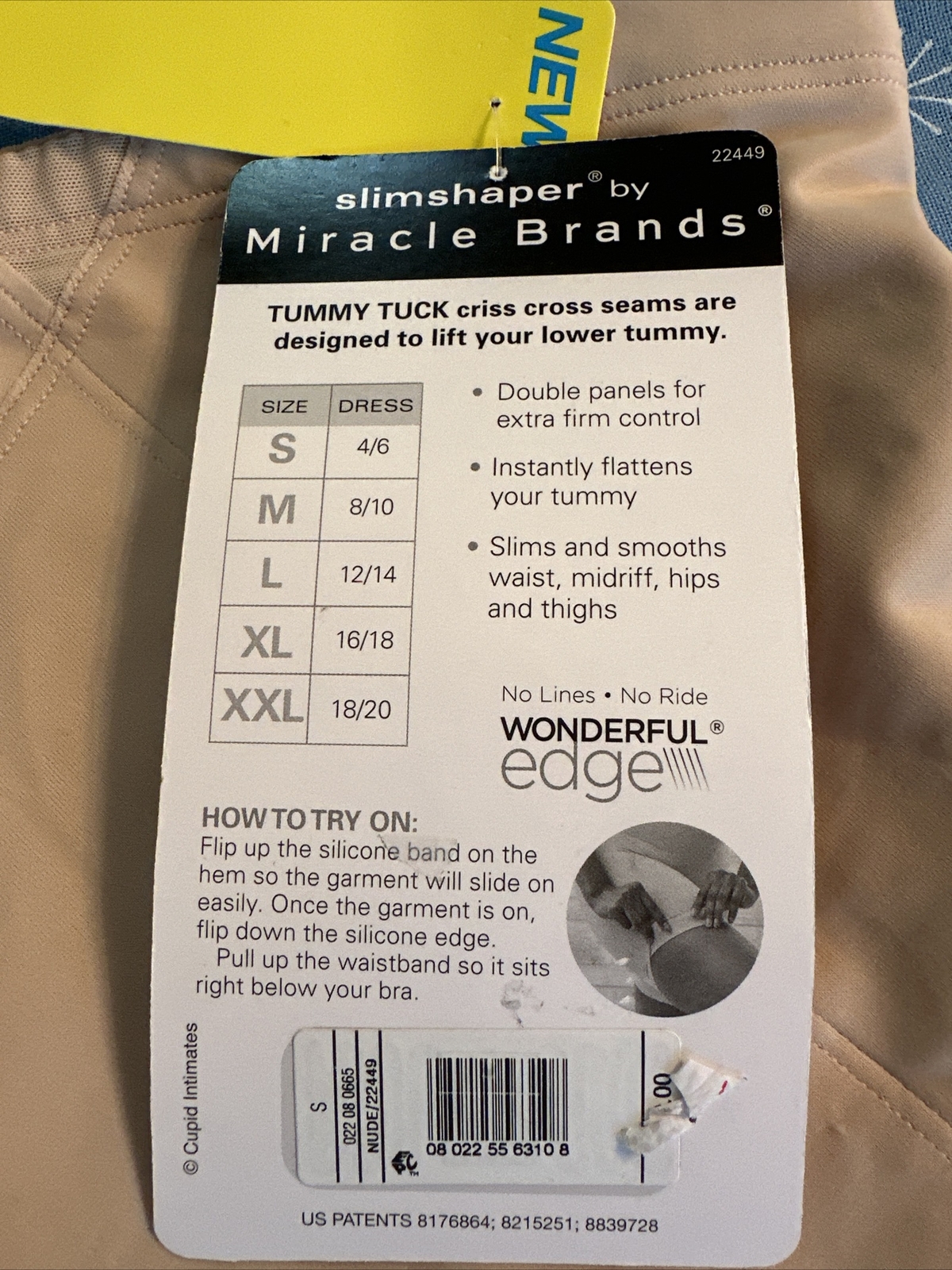 NewSlimShaper by Miracle Brands High-Waisted Tummy Tuck Thigh Slimmer Small Nude