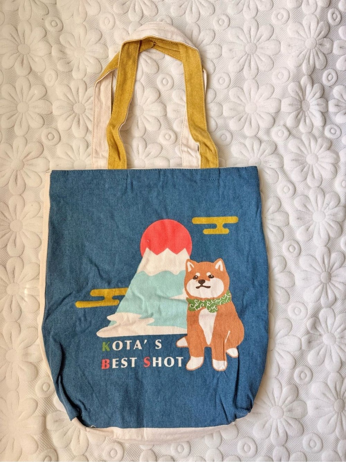 Cute Dog Print Cotton Canvas br Tote Bag with Zipper