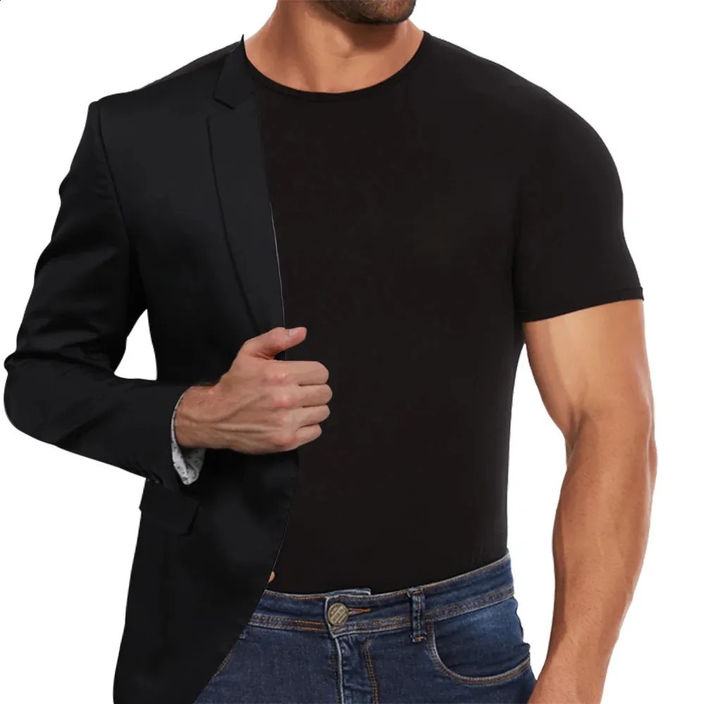 Mens One Piece Short Sleeve Bodysuit Romper Pajamas Basic Top T-Shirts Underwear