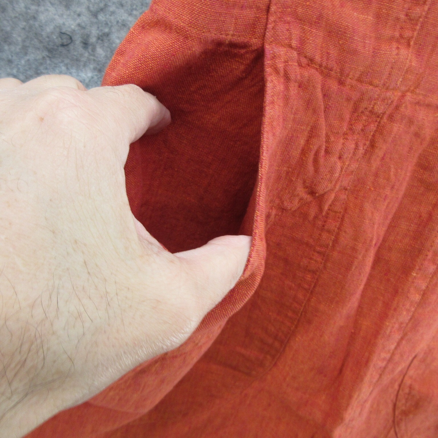 FLAX Designs Linen Skirt Small Solid Orange Maxi Pull-On Elastic Waistband New