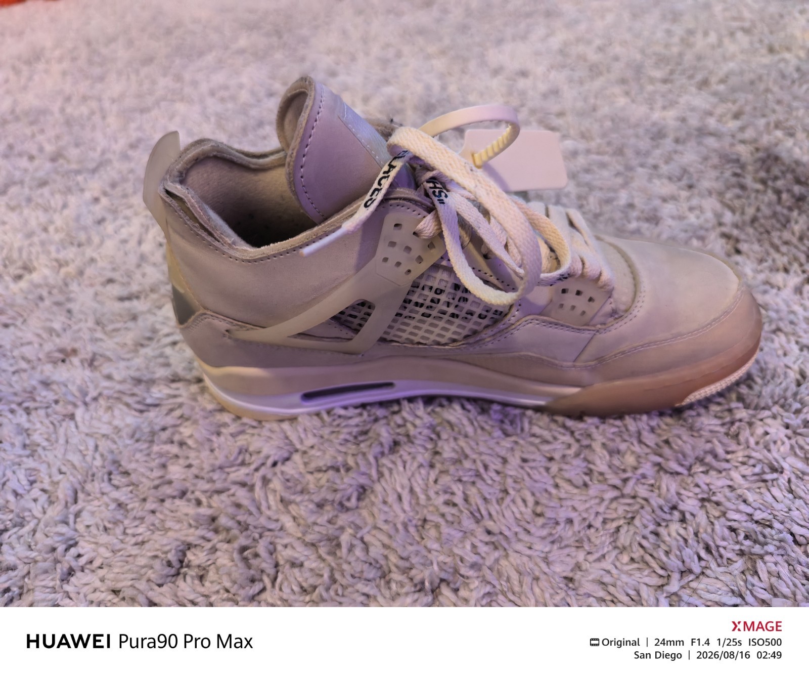 Jordan 4 Off White Sail Size 8M/9.5W