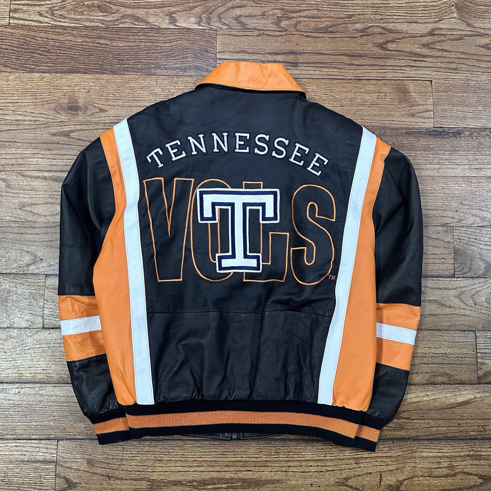 VTG 90s Tennessee Volunteers College Phase By Excelled Leather Jacket Size M