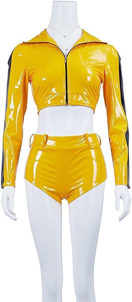 Kill Bill The Bride Cosplay Costume Yellow Coat Shorts Women Shirt Pants New