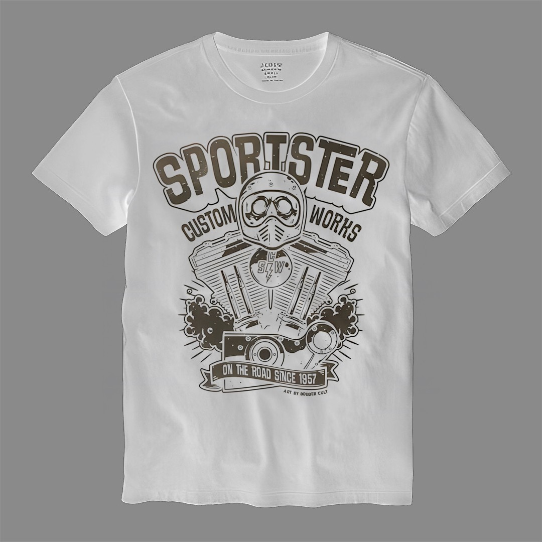 Sportster Custom Works Graphic T Shirt Cotton Tee Size S-2XL Fast Ship USA