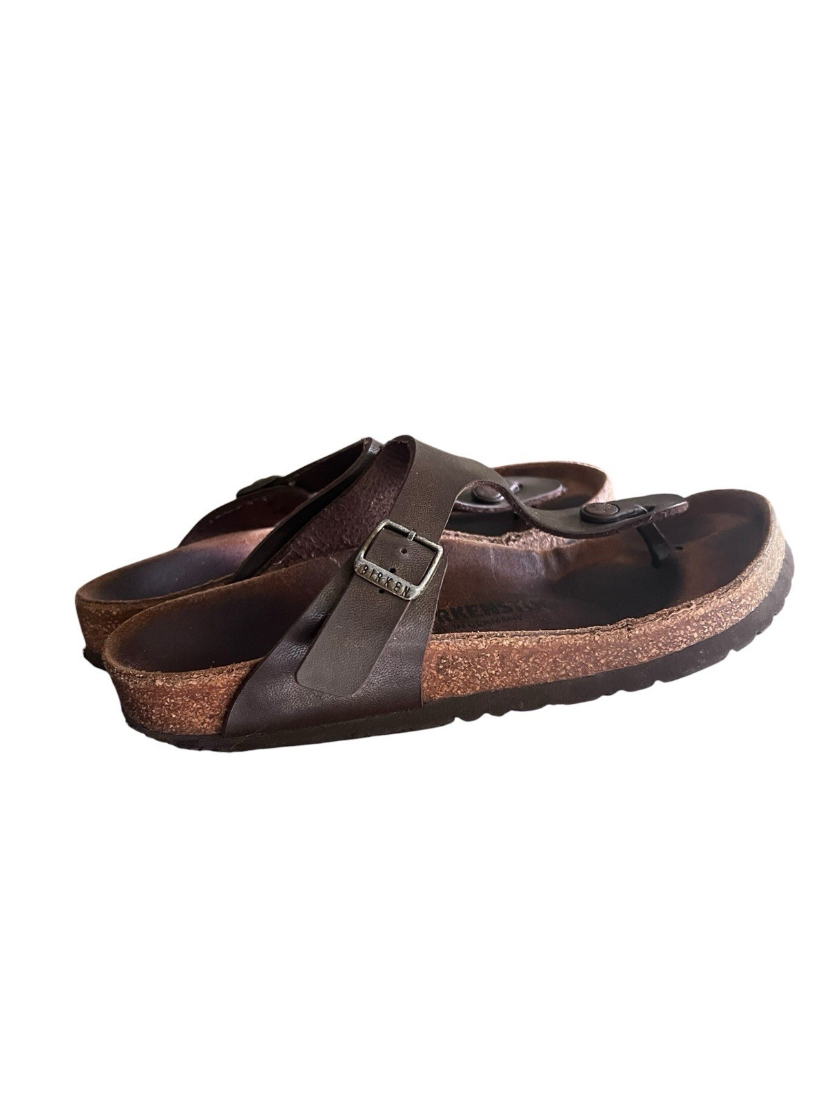 Birkenstock Gizeh Dark Brown Sandals Size 39 25mm Regular Wide Unisex Germany