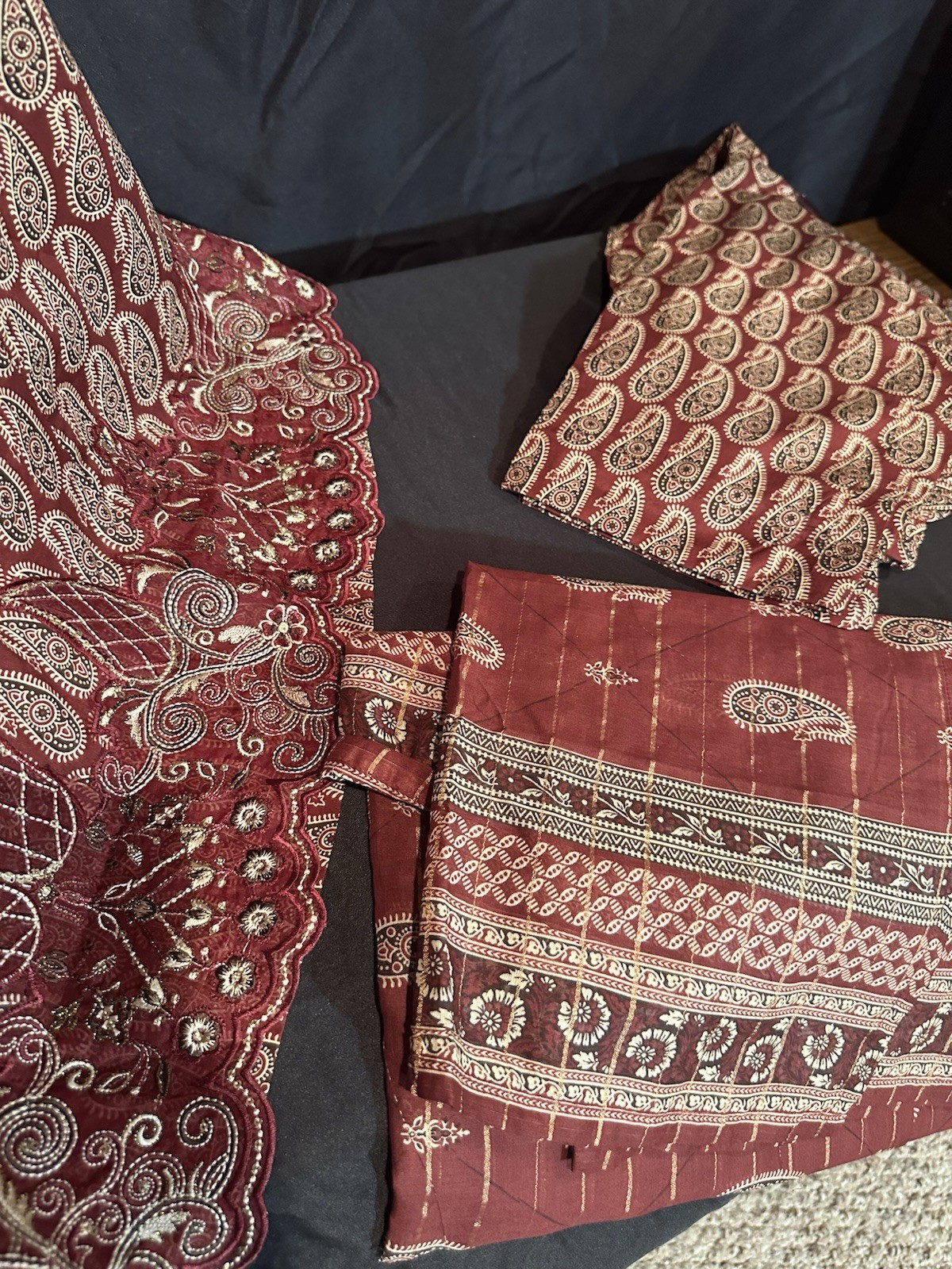 Bin Saeed Premium Lawn Cotton 3 Pc Suit-Cut Work Emb- Aline Style-M & L – $42