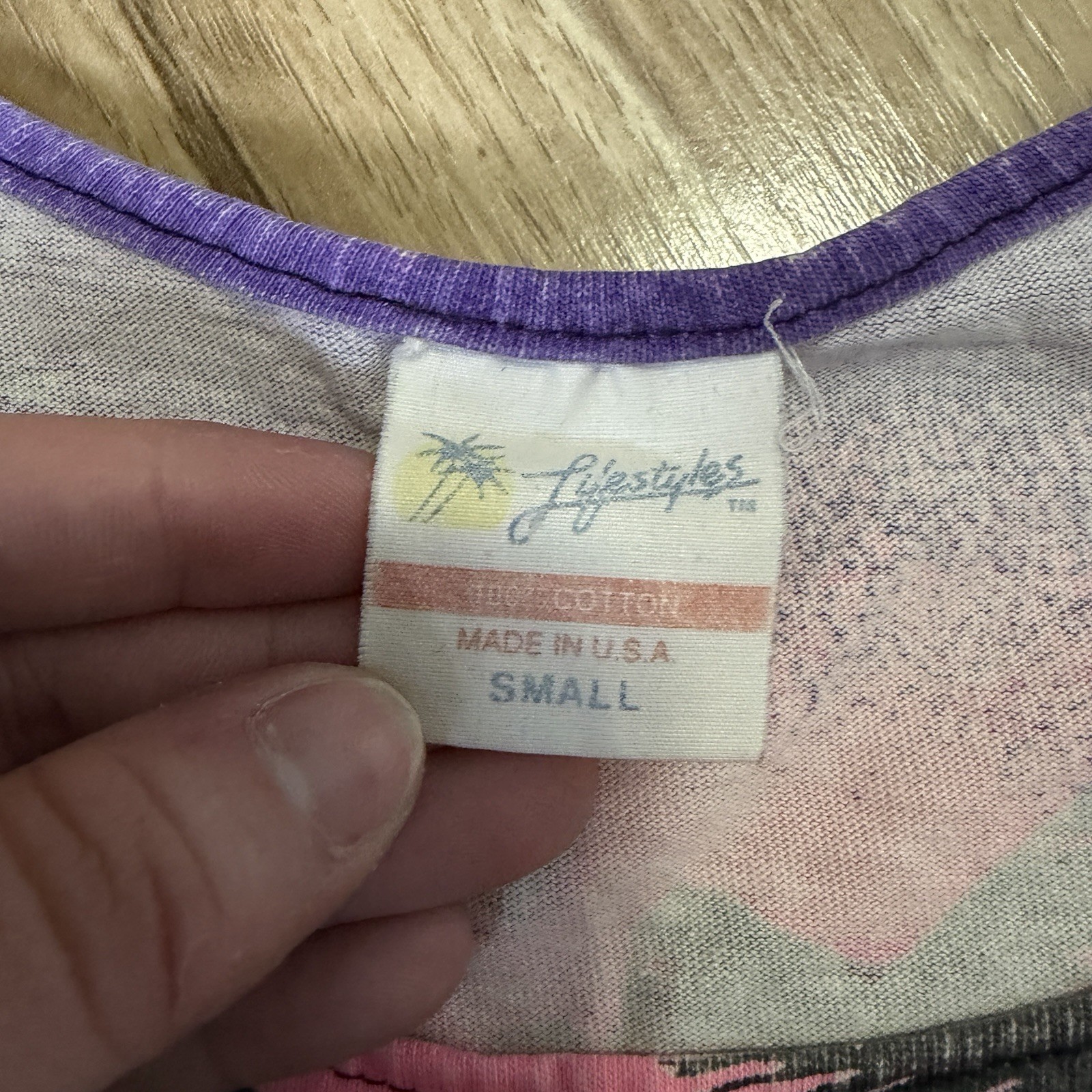 Vintage 90s California Lifestyles Tropical Sunset Crop Tank Small USA