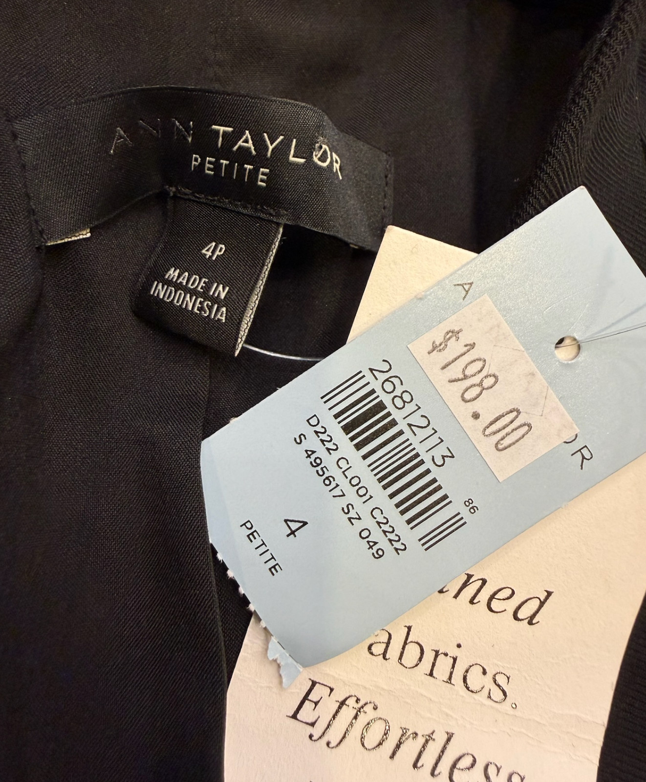 NEW ANN TAYLOR BLACK CUTAWAY BI-STRETCH BLAZER JACKET SZ 4P 4 PETITE