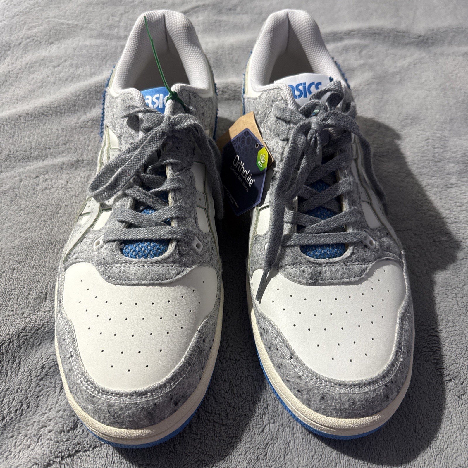 Asics EX89 Shigen 2.0 Men’s Size 14 White Dolphin Blue Court Shoes 1203A285
