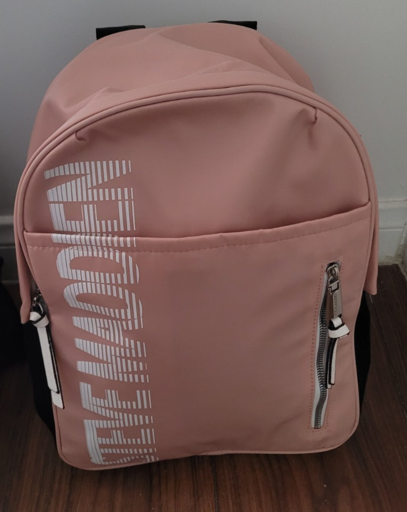 Steve Madden Nylon Logo Backpack, Pink and Black Set, Steve Madden Backpack Set