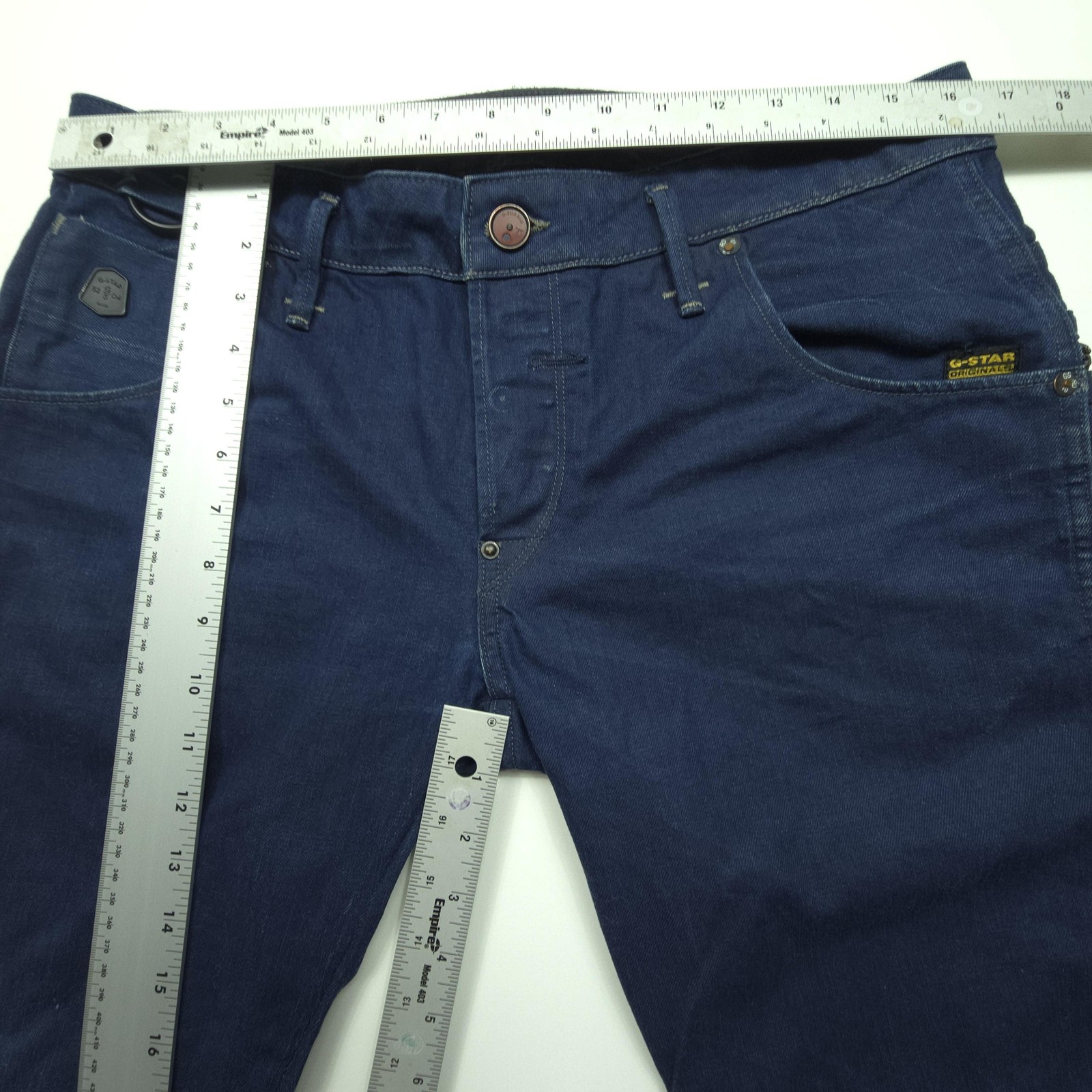 G-Star Raw Mens Jeans 33×32 Blue Button Fly Arc Zip 3D Slim Zip Pocket Tapered