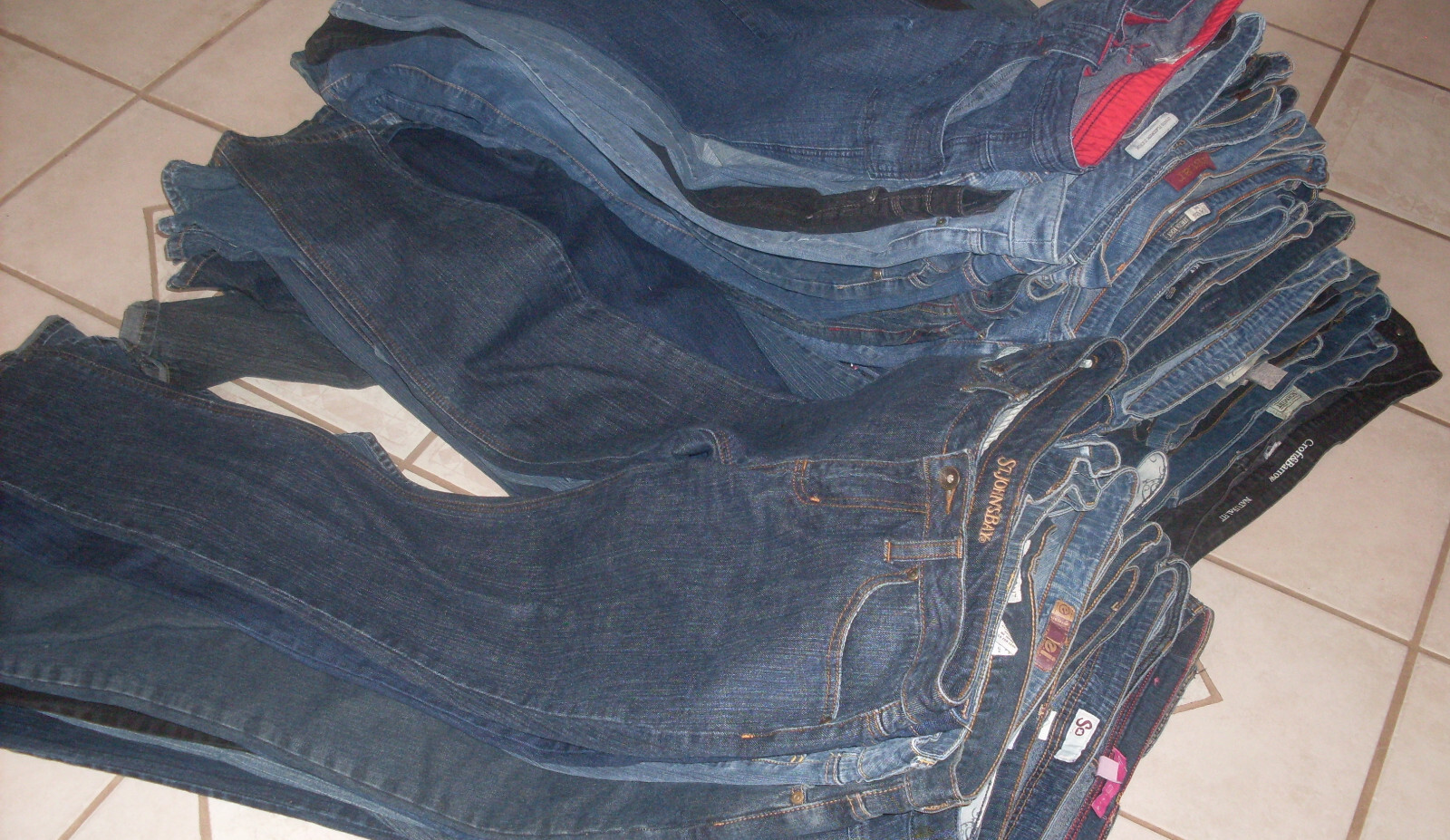 25 Pairs Blue Ladies Jeans Bulk Sale Many Brands Mixed Lots & Sizes (See F/backs
