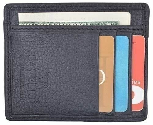 Men’s Minimalist Slim Thin Front Pocket Credit Card ID Holder Leather Wallet