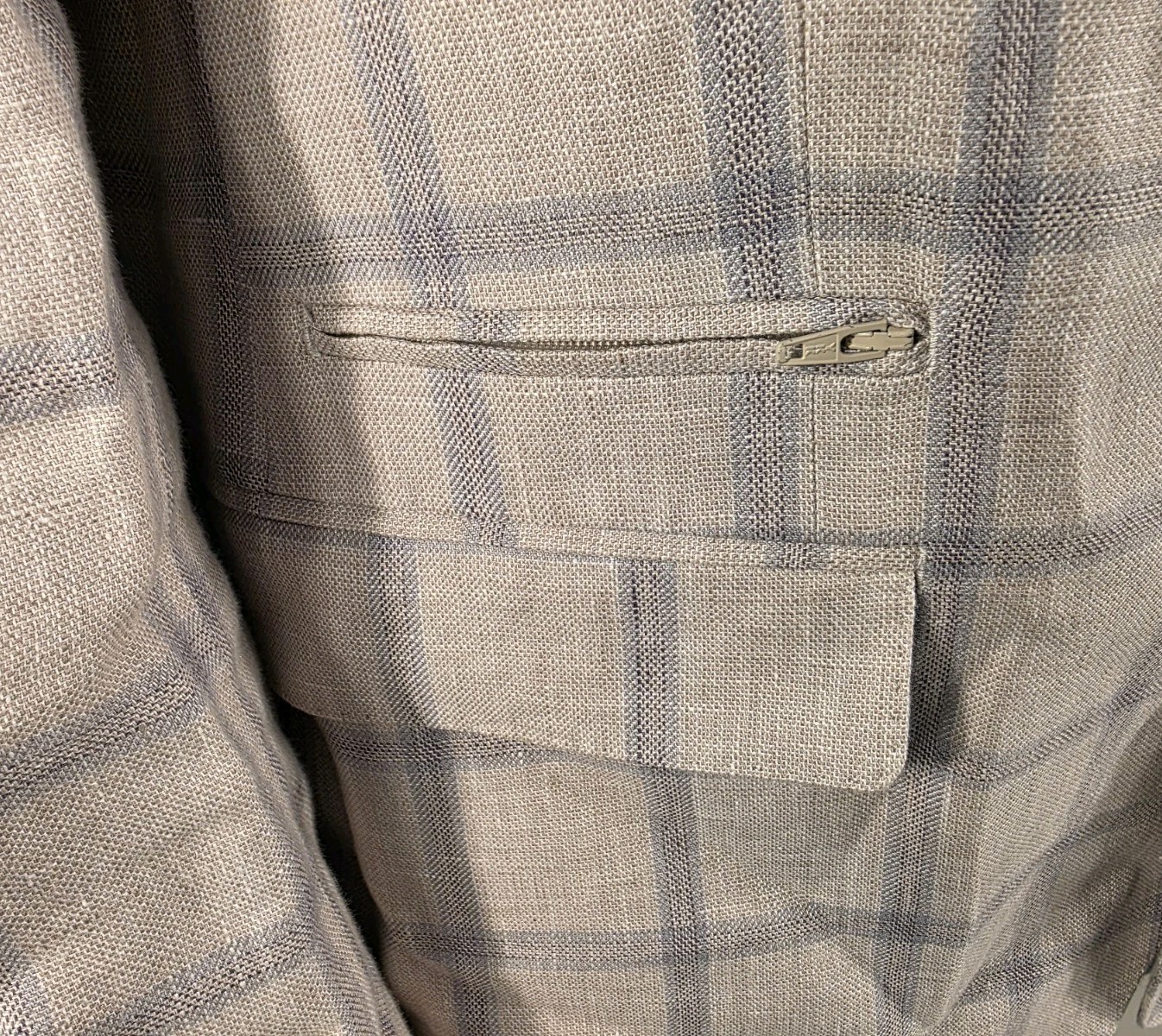 Lansky Brothers Men’s 44R Jacket Sport Coat Linen Check Plaid Tallia