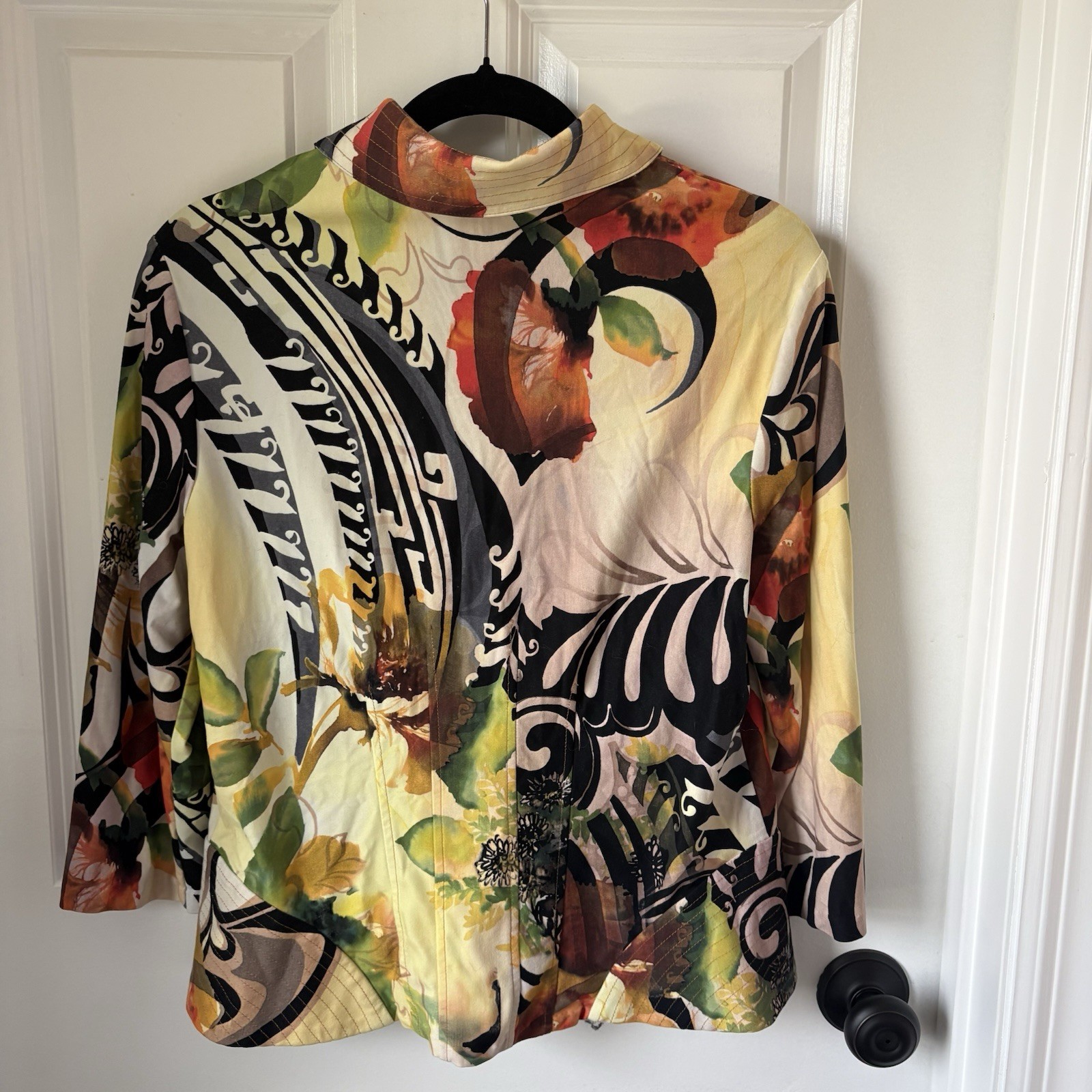 Alberto Malaki Multiple Colored Zip Front Jacket Top XL