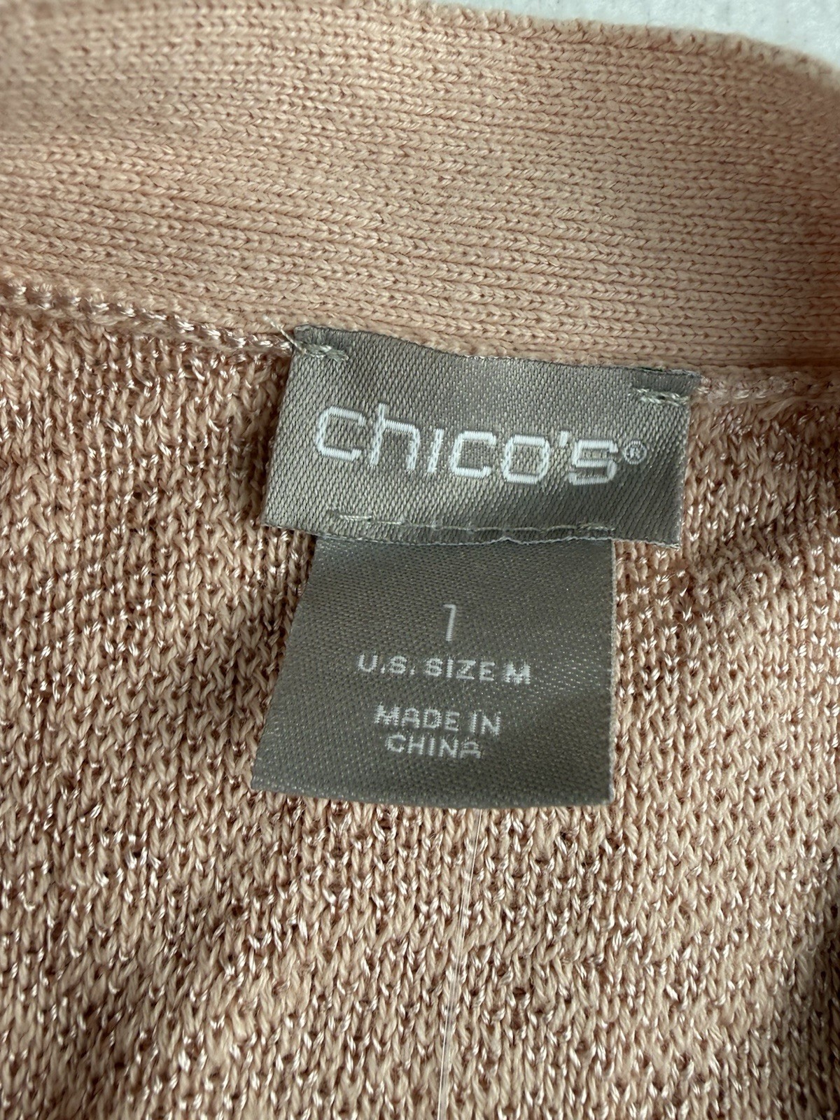 Chico’s Paris Pink Tonal Jacquard Open Long Cardigan Sweater Size 1 (US 8) NWT