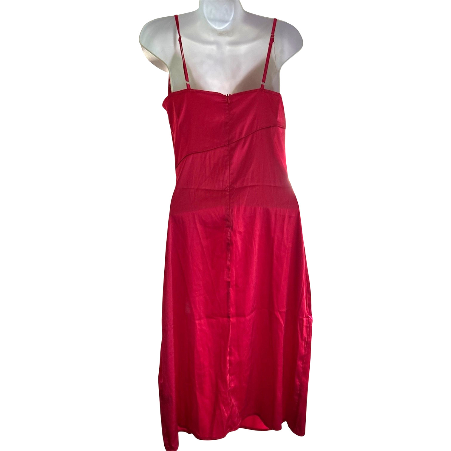 Pink LYANER Cowl Neck Semi Sheer Side Slit Dress Size Medium