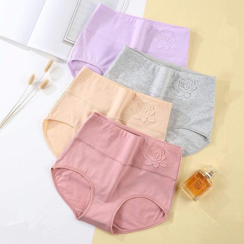 3 Pack Women High Waist Cotton Tummy Control Panties Ladies Leak Proof Underwear