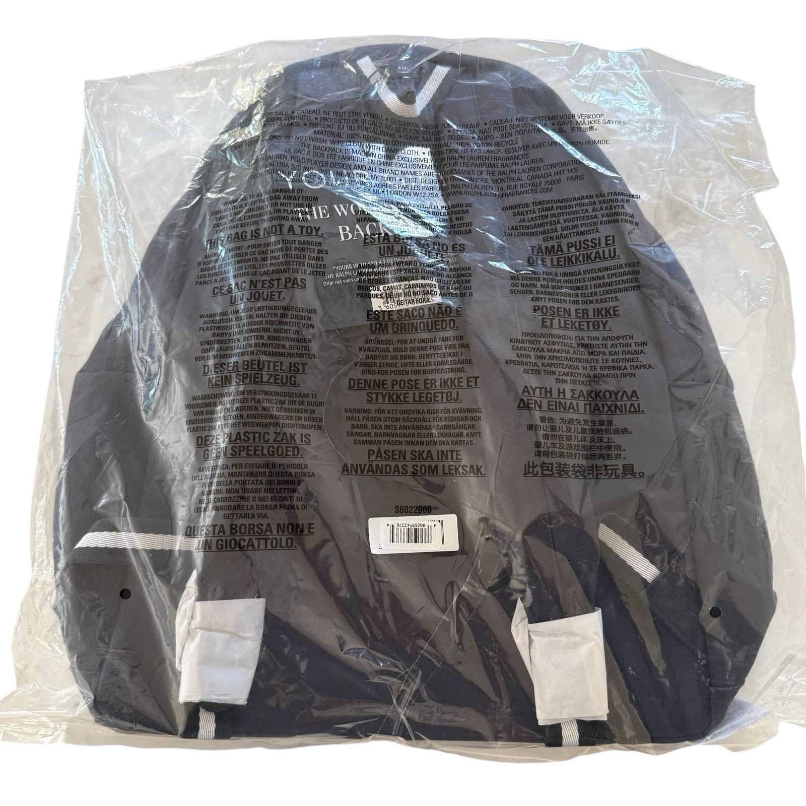 Polo Ralph Lauren Backpack Navy Blue Embroidered Logo School Travel Classic Bag