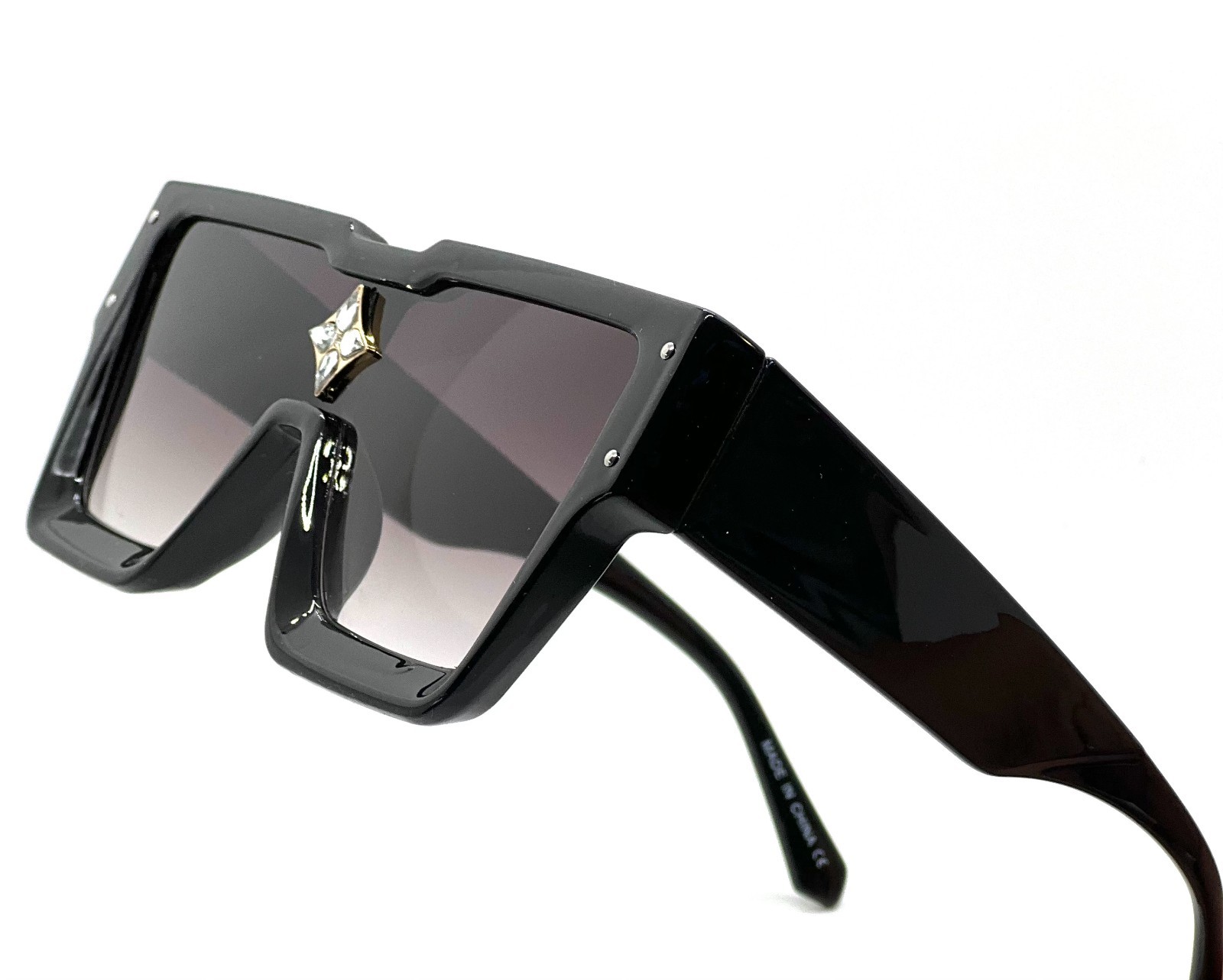 Oversized Classic Elegant Modern Hip Hop Shield SUNGLASSES Large Big Black Frame