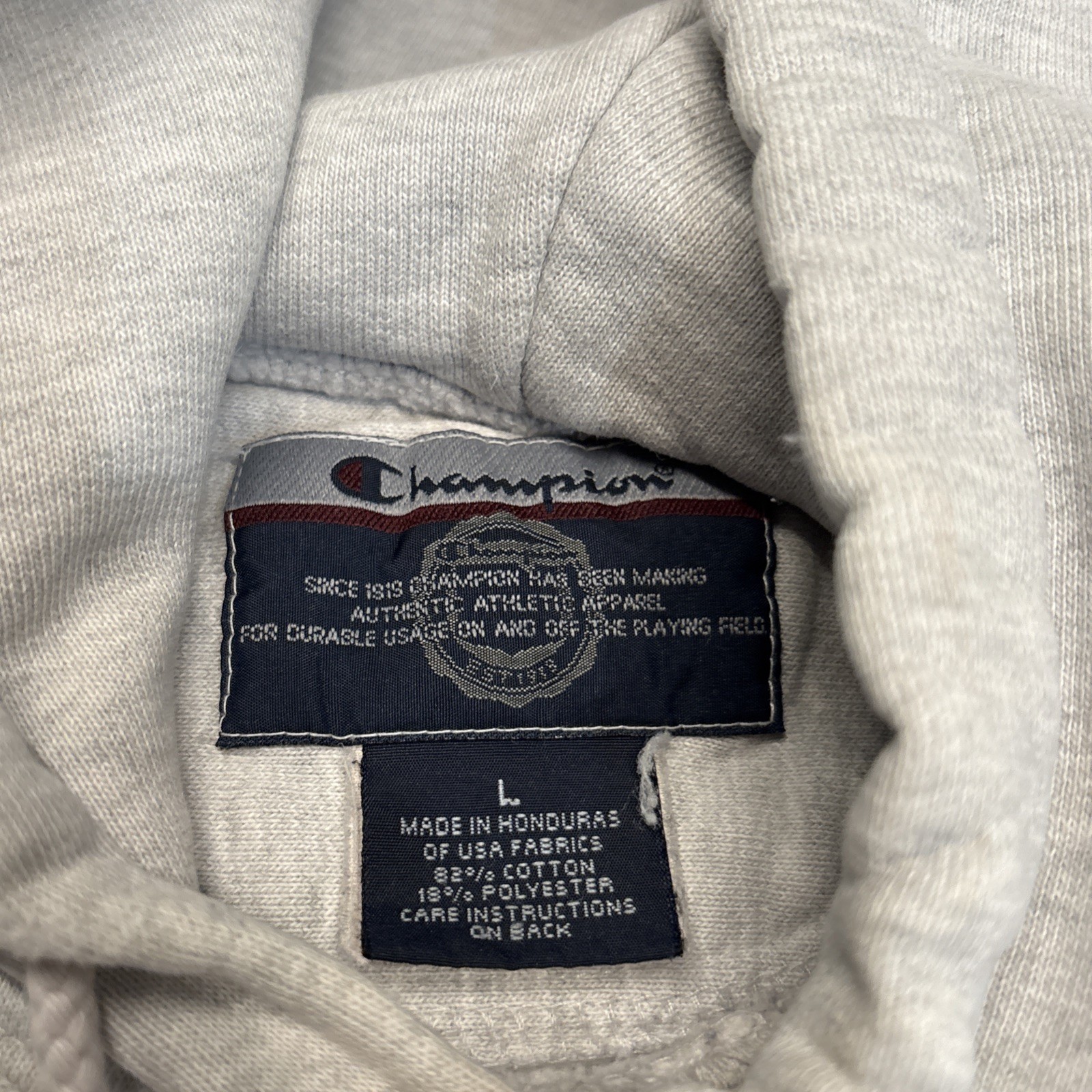 Vintage Champion University at Albany Reverse Weave Hoodie Large Distressed