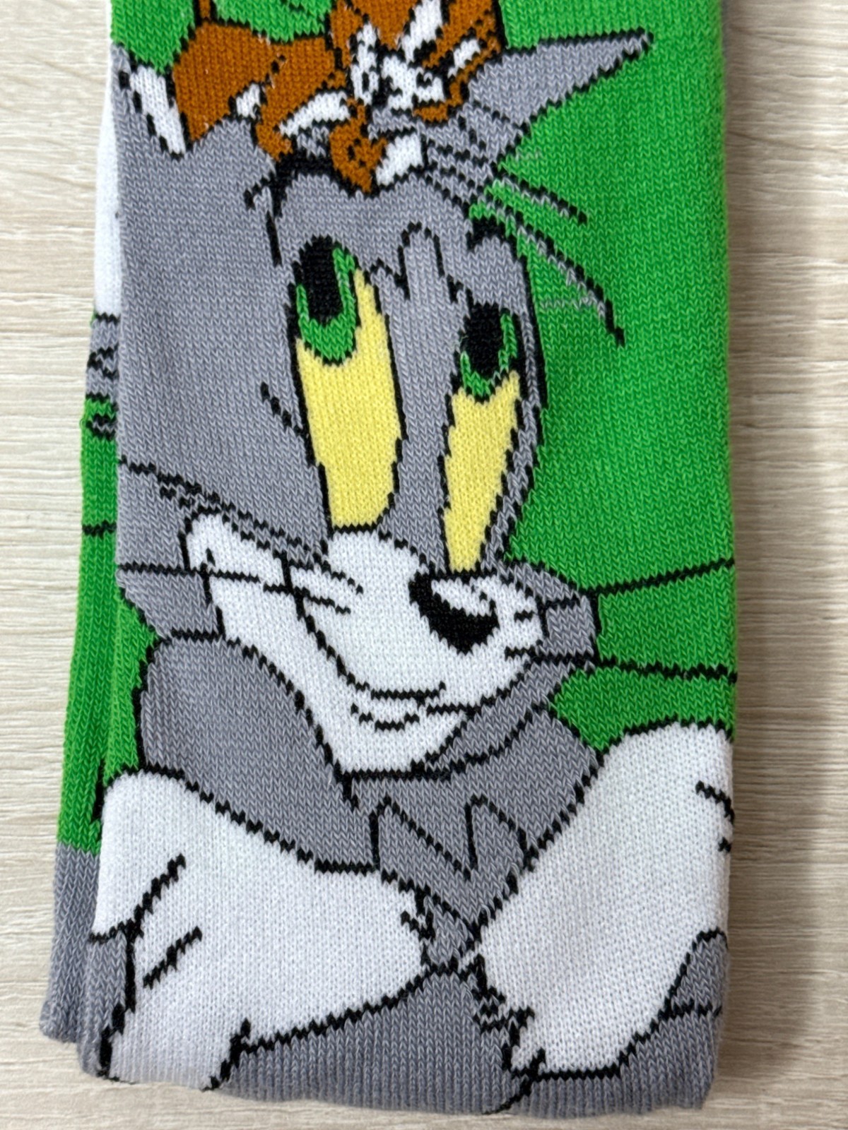 Tom and Jerry Crew Socks Green Cartoon Graphic Men’s One Size NWT