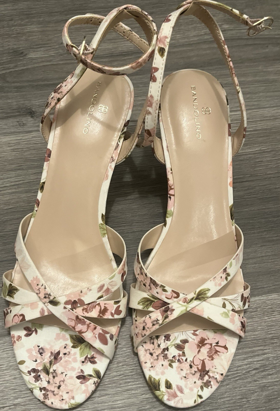 Bandolino Adler Floral Cork Wedge Sandals Women’s Size 10M Ankle Strap New